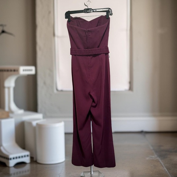 Lilly Pulitzer NWT Size 0 Amazing Burgundy Strapless Wide Leg Pant Jumpsuit - Picture 4 of 15